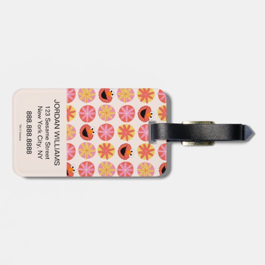 Elmo Pom-Pom Pattern Bagagelabel (Achterkant horizontaal)