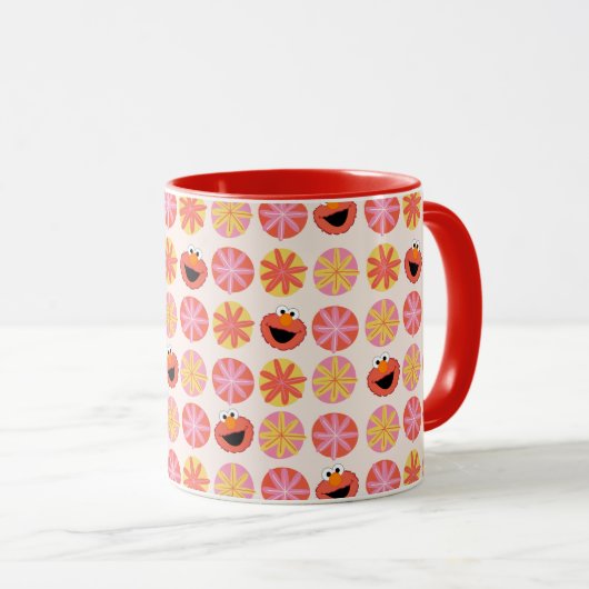 Elmo Pom-Pom Pattern Mok (Voorkant rechts)