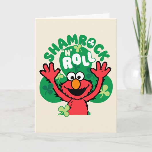 Elmo | Shamrock 'n' Roll Feestdagen Kaart (Voorkant)