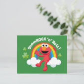 Elmo | Shamrock 'n' Roll Rainbow Briefkaart (Staand voorkant)