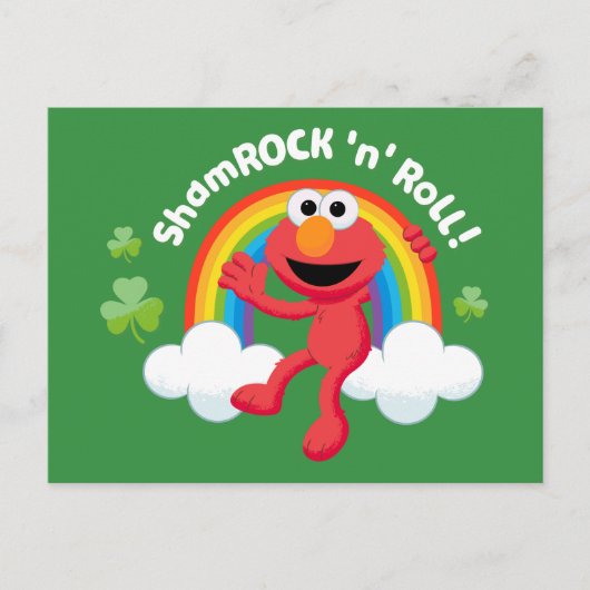 Elmo | Shamrock 'n' Roll Rainbow Briefkaart (Voorkant)