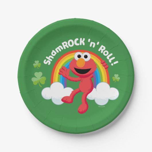 Elmo | Shamrock 'n' Roll Rainbow Papieren Bordje (Voorkant)