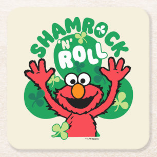 Elmo Shamrock 'n' Roll Vierkante Kartonnen Onderzetter