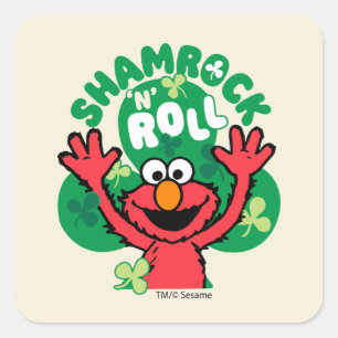 Elmo Shamrock 'n' Roll Vierkante Sticker