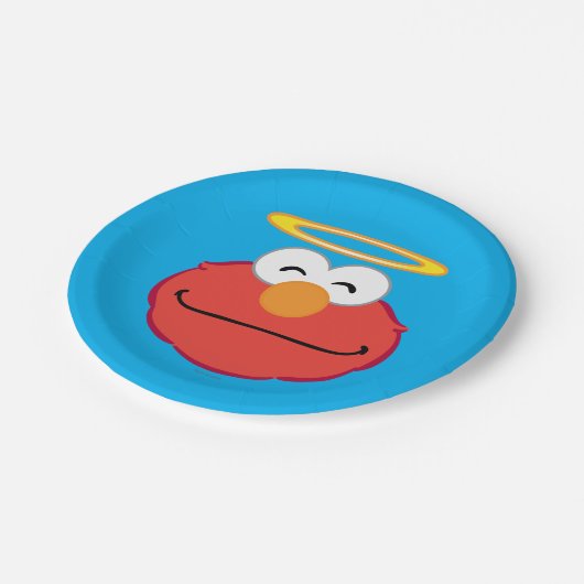 Elmo Smiling Face met Halo Papieren Bordje (Gekanteld)