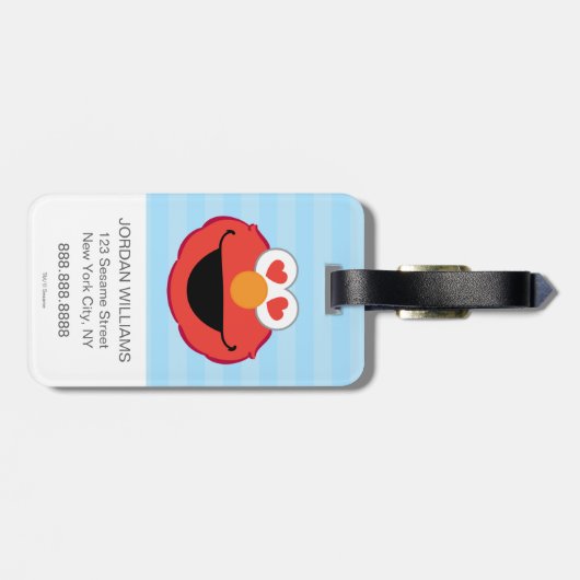 Elmo Smiling Face met Heart-Shaped Eyes Bagagelabel (Achterkant horizontaal)
