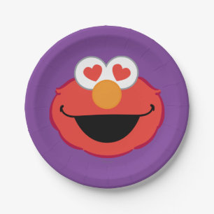 Elmo Smiling Face met Heart-Shaped Eyes Papieren Bordje