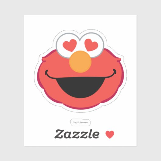 Elmo Smiling Face met Heart-Shaped Eyes Sticker (Vel)