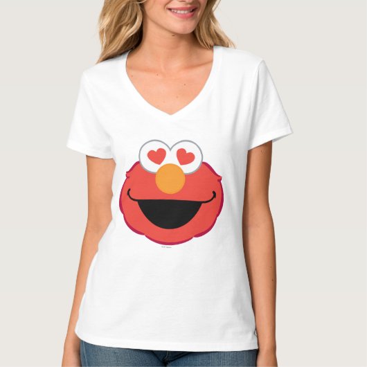 Elmo Smiling Face met Heart-Shaped Eyes T-shirt (Voorkant)