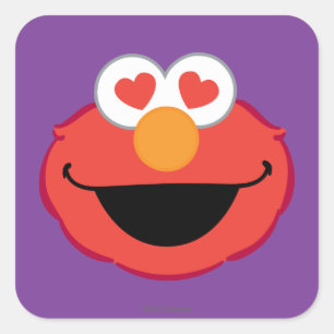 Elmo Smiling Face met Heart-Shaped Eyes Vierkante Sticker