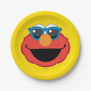 Elmo Smiling Face met zonnebrillen Papieren Bordje