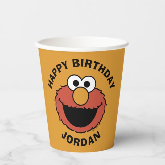 Elmo Smiling Face Papieren Bekers (Voorkant)
