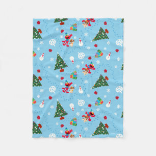 Elmo & Tango Blue-kerstpatroon Fleece Deken