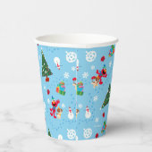 Elmo & Tango Blue-kerstpatroon Papieren Bekers (Rechts)