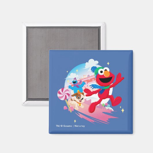 Elmo, Tango & Cookie Monster | Beste kerstmis Magneet (Voorkant / Achterkant)