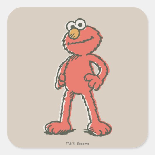 Elmo Vintage Vierkante Sticker (Voorkant)