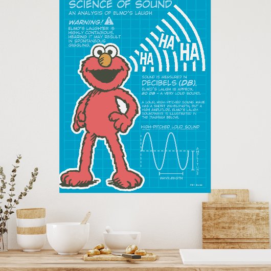 Elmo - Wetenschap van geluid Poster (Keuken)
