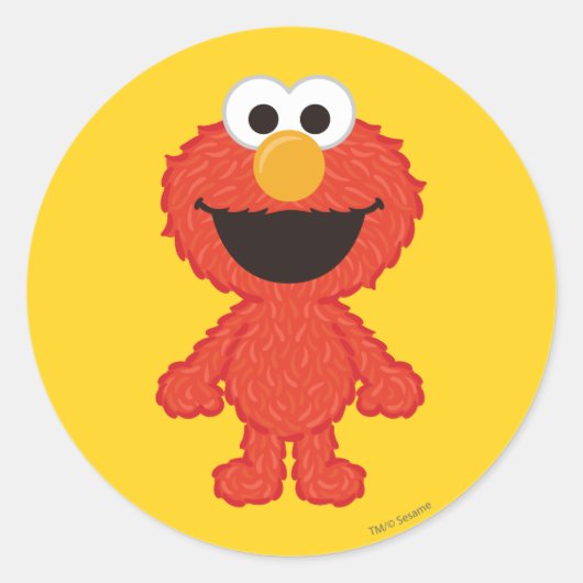 Elmo Wol Stijl Ronde Sticker (Voorkant)