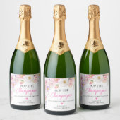 Eloise Bloemige Knal de Champagne Bruidsmeisjesfee Sparkling Wijnetiket (Flessen)