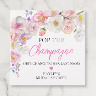 Eloise Floral Pop de Champagne Bruidsdiner Bedankjes Labels