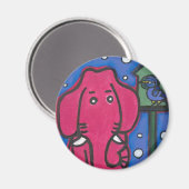 eloise l'éléphant aime son oiseau Frigo Magnet (Recto/Verso)