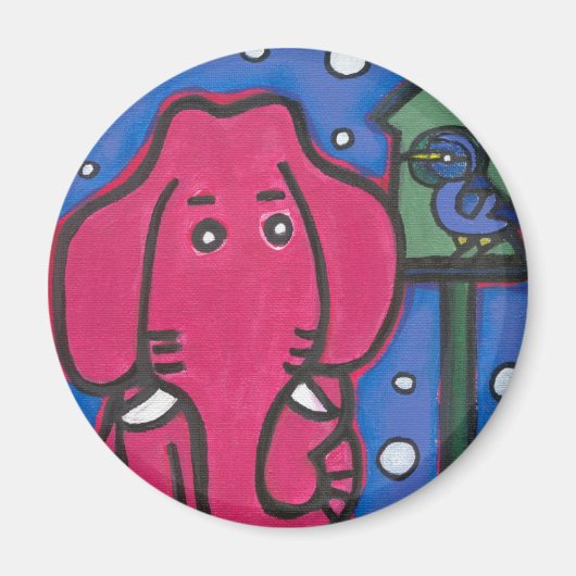 eloise l'éléphant aime son oiseau Frigo Magnet (Devant)