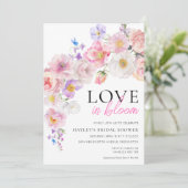 Eloise Pink Floral Love in Bloom Vrijgezellenfeest Kaart (Staand voorkant)