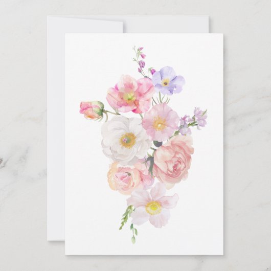 Eloise Pink Floral Love in Bloom Vrijgezellenfeest Kaart (Achterkant)