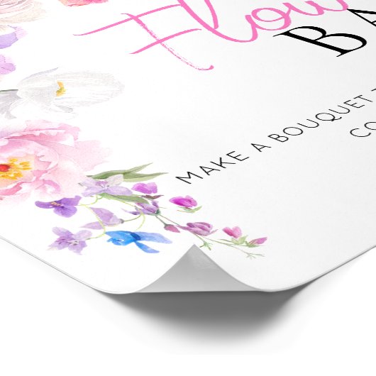 Eloise Roze Bloemen Bar Teken Poster (Hoek)