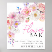 Eloise Roze Bloemen Bar Teken Poster (Voorkant)