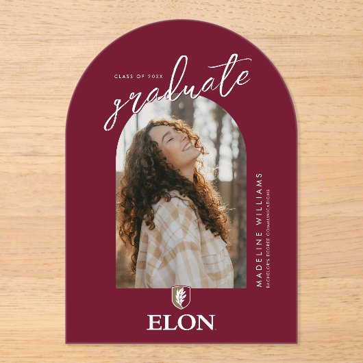 Elon | Afstuderen 20XX Acryl Uitnodigingen (Voorkant)