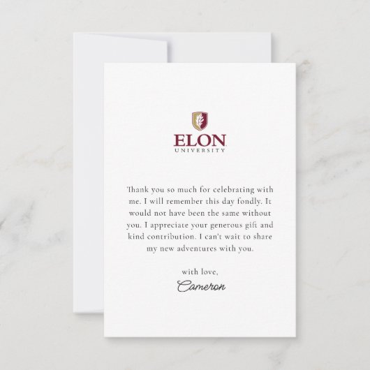 Elon Afstuderen Bedankkaart (Voorkant)