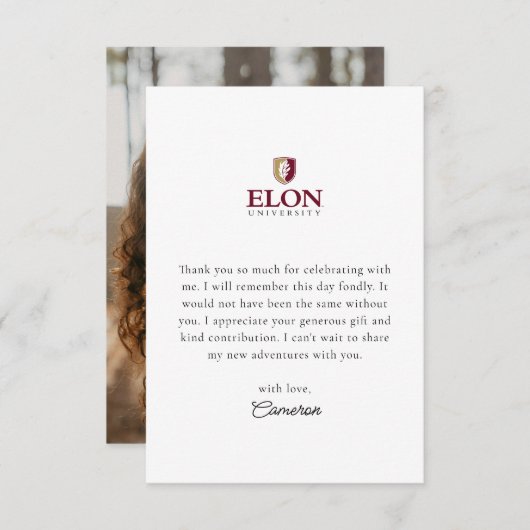 Elon Afstuderen Bedankkaart (Voorkant / Achterkant)