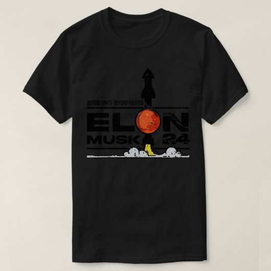 Elon Musck voor Distressed Design 2024 T-shirt (Design voorkant)