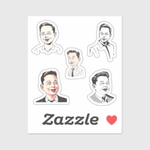 elon musk funny caricature sticker