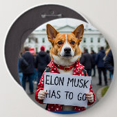 Elon Musk moet naar Dog Pin Ronde Button 6,0 Cm (Voorkant /achterkant)