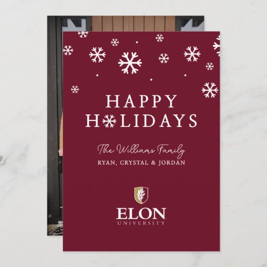 Elon Universiteit Feestdagenkaart (Voorkant / Achterkant)
