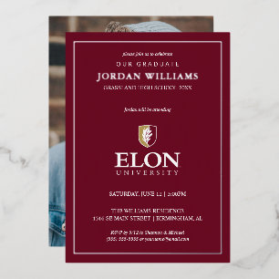 Elon University Afstuderen Folie Uitnodiging