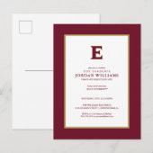 Elon University E | Afstuderen Aankondigingskaart (Voorkant / Achterkant)