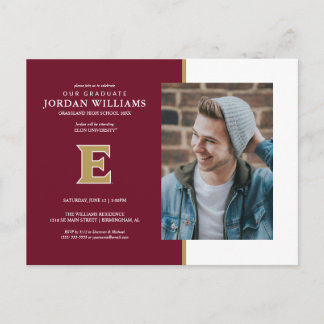 Elon University E | Afstuderen Aankondigingskaart