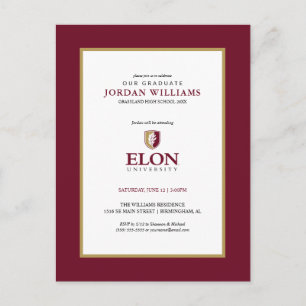 Elon University E Afstuderen Aankondigingskaart