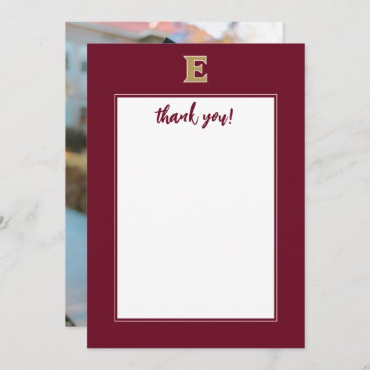 Elon University E | Dank je Bedankkaart (Voorkant / Achterkant)