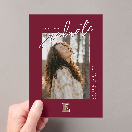 Elon University E | Klasse van 2OXX Acryl Uitnodigingen (Insitu (Draagbaar))