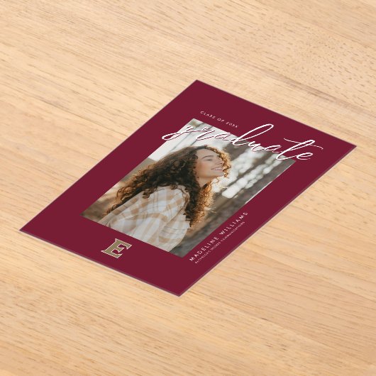 Elon University E | Klasse van 2OXX Acryl Uitnodigingen (Laagn)