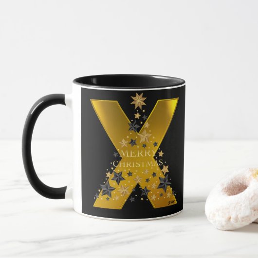 Elon "X" Joyeux café de Noël Mug (Avec donut)