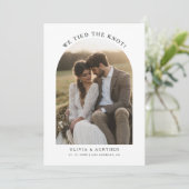 Eloped Boho Budget We Tied The Knot Trouwfoto Aankondiging (Staand voorkant)