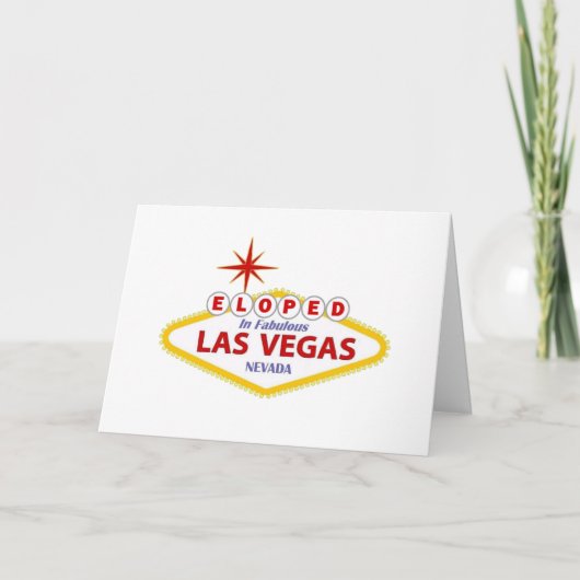 Eloped in Las Vegas Aankondiging Kaart (Voorkant)