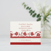 Elopement Aankondiging Briefkaarten Red Floral (Staand voorkant)