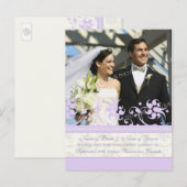 Elopement Aankondiging Foto Briefkaarten Paarse (Voorkant / Achterkant)