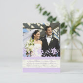 Elopement Aankondiging Foto Briefkaarten Paarse (Staand voorkant)